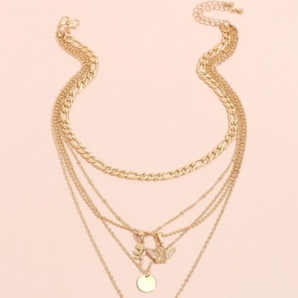 Gold Toned Layered Necklace - Picture 2 of 5